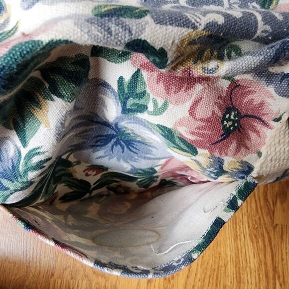 Gitano Floral Tapestry Weekender Duffle Bag With Leather Straps 90's Vintage - Picture 8 of 11